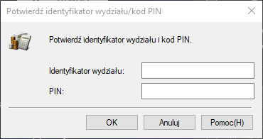 potwierdź ID i hasło
